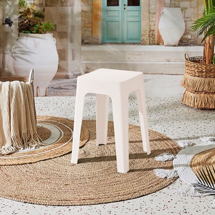 Stackable Stool Cream colour in PP