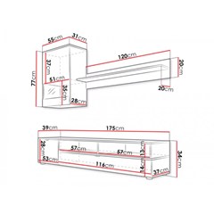 TV Wall Unit Set - Lefaks Oak & Matt Black