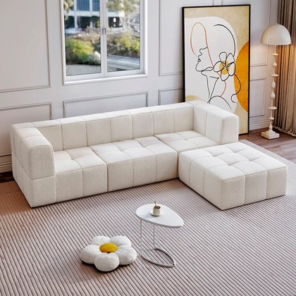 2-Seater Adjustable Sofa - White