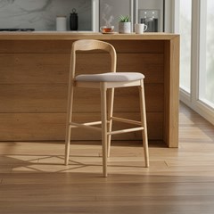 V Bar Chair – Fabric & White Wax Wood Frame