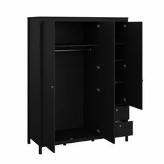 Madrid Wardrobe Black 2 Doors Mirror