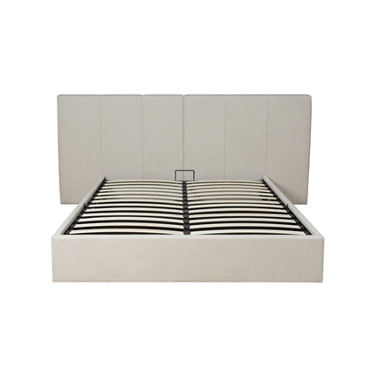 Upholstery Bed with Gaslift 160 x 200 cm - Cream