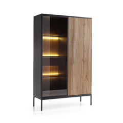 Showcase Cabinet Wotan Oak - Black