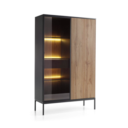 Showcase Cabinet Wotan Oak - Black