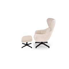 Fredy Leisure Chair with Stool – Light Beige