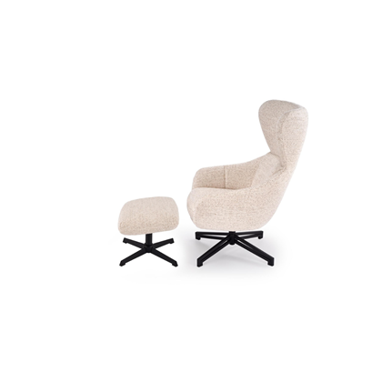 Fredy Leisure Chair with Stool – Light Beige