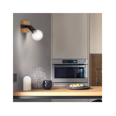 Lorenzo Ceiling Spotlight – Black & Wood