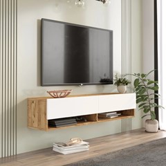 Hanging Tv Cabinet - Atlantic Pine & White