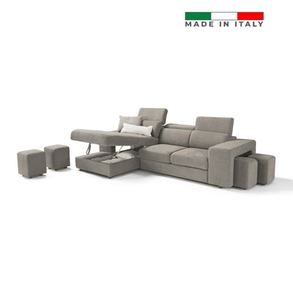 Sofa Bed 2-Seater With Chaise Lounge Left