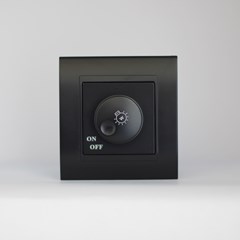 1 Gang Rotary Dimmer Black Matte Series