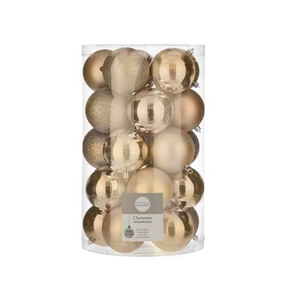 House of Seasons Bauble Unbreakable Light Brown 25 Pieces