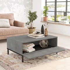 Coffee Table - Retro Silver & Black