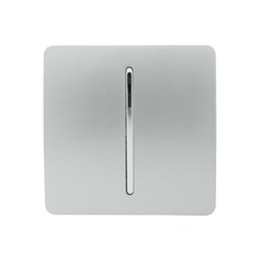 Trendi 1 Gang Modern Glossy Screwless Doorbell Auto Retractive Switch Silver