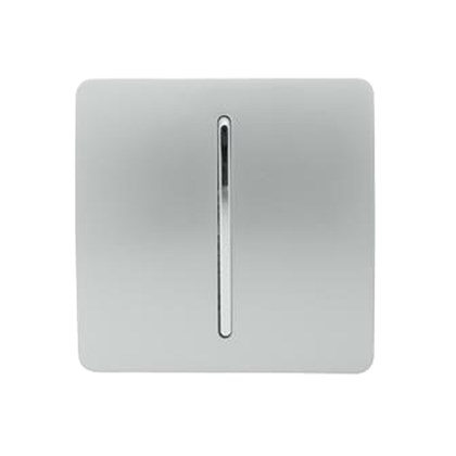 Trendi 1 Gang Modern Glossy Screwless Doorbell Auto Retractive Switch Silver