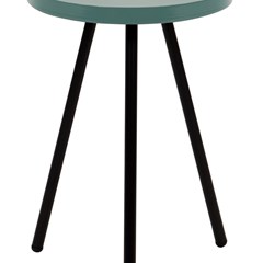 Round Coffee Table in Metal Green with 3 Legs