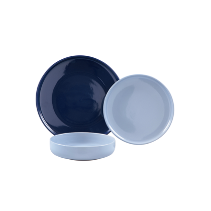 8 Piece Set Blue Solid