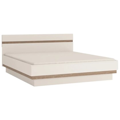 Bed 160x200cm with Gas Lift – White & Oak