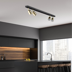 Ceiling Lamp Strip 4 Lights Gold GU10