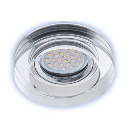 Downlighter Glass Round Clear & Silver