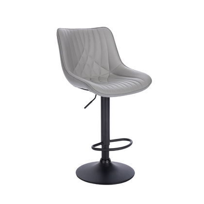 Grey Barstool – Matt Black Base