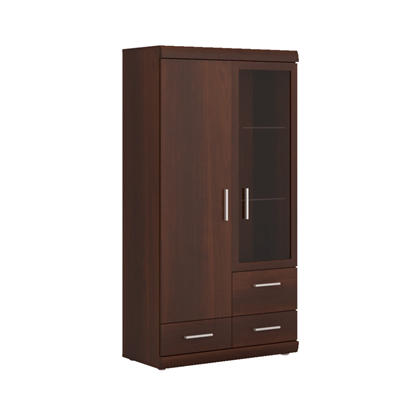 Display Cabinet 2 Doors 3 Shelves – Walnut