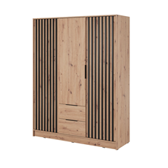 Wardrobe 3 Doors 2 Drawers – Artisan Oak
