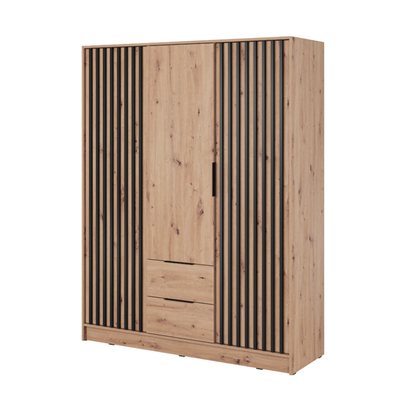 Wardrobe 3 Doors 2 Drawers – Artisan Oak