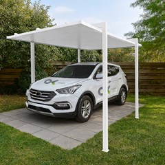 Aluminum Carport 5.4x3.10x2.3m with Roof - White