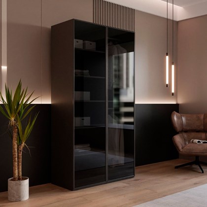 Glass Wardrobe - Black