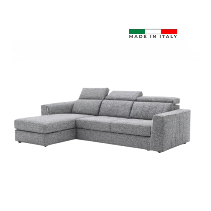 Sofa 3-Seater with Pull-Out Bed + Chaise Longue Left – Grey