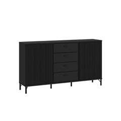 Chest of Drawers with 2 Doors Black