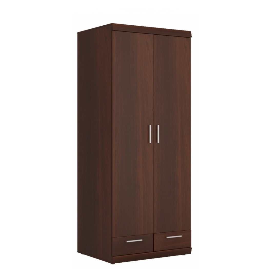 Wardrobe 2 Doors 2 Shelves - Walnut