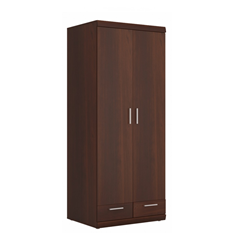 Wardrobe 2 Doors 2 Shelves - Walnut