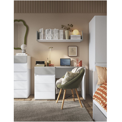 Desk 1 Door 1 Shelf – White Alpin White MDF