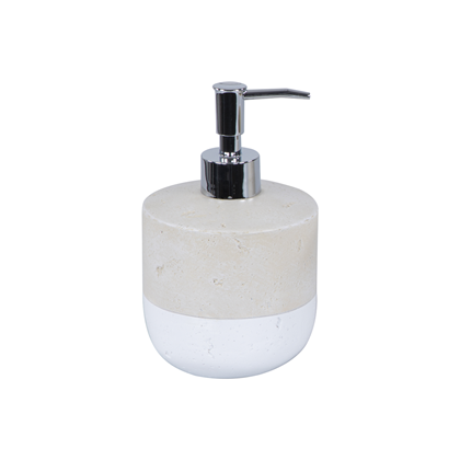 Soap Dispenser Polyresin White and Beige 400ml