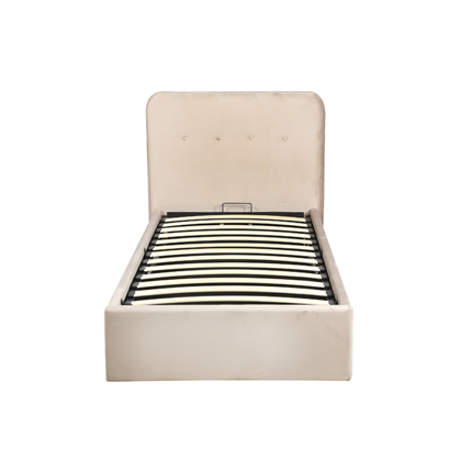 Upholstery Bed with Gas Lift – Light Brown
