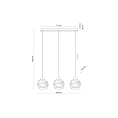 Ceiling Lamp Hanging 3L Deco Mirror