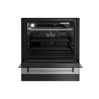 Beko Cooker Dual Fuel Black & Steel - Gas Hob & Electric Oven