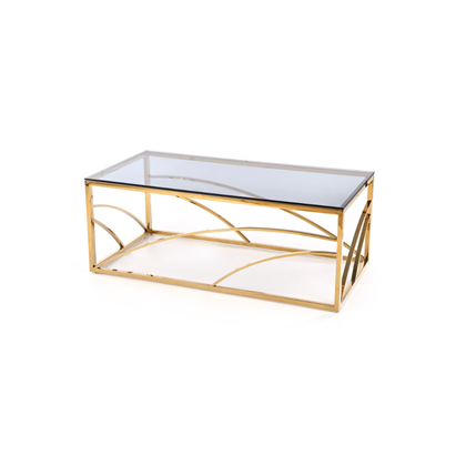 Universe Coffee Table – Smoked Glass & Gold