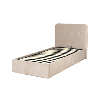 Upholstery Bed with Gas Lift – Light Brown