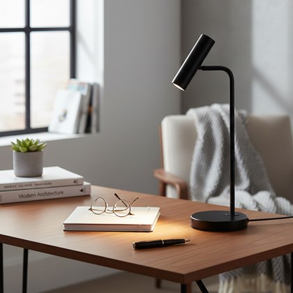 Table Lamp – Metal & Marble Black