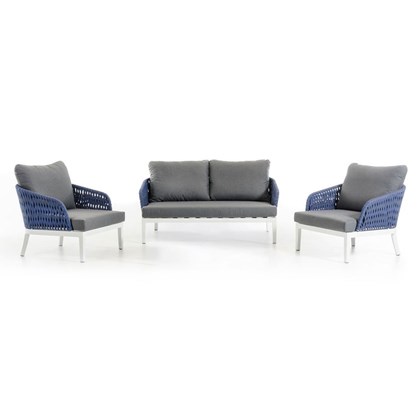 Aluminum Rope Blue Sofa - Set of 3