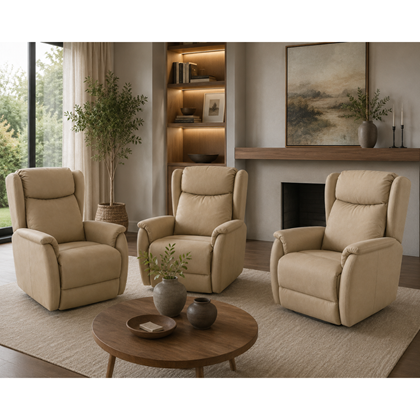 Single Motor Electric Power Lift Recliner – Light Brown