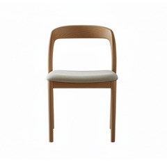 V Chair – Fabric & White Wax Wood Frame