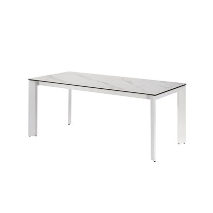 Dining Table Glass Gloss Top White 180x90