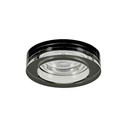 Downlighter Glass Round Clear & Black