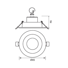 LED Raya Switch Round 3000K-4000K-6400K