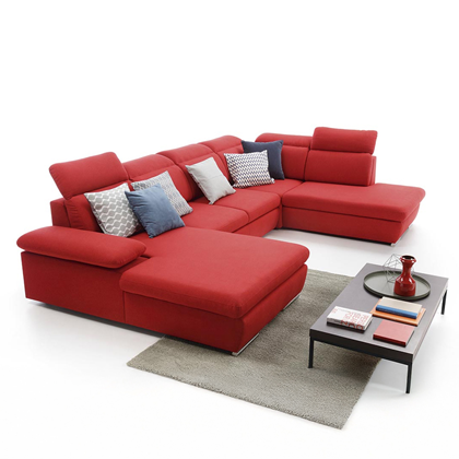 Corner Sofa Bed with Chaise Left 356M – Red