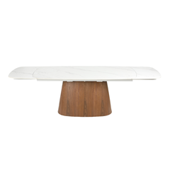 Extending Dining Table – White Matt Ceramic