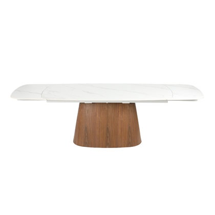 Extending Dining Table – White Matt Ceramic